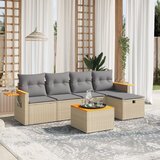  6-dijelni set vrtnih sofa s jastucima bež od poliratana 61.5 x 62 x 69 cm | shoptok.hr