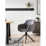 Livetastic Naslanjač Samt, Siva, Vrtljiv | Shoptok.si