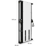 Zidni fitnes dvojni škripec z ogledalom 2 x 50 kg