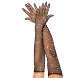 Leg Avenue Rhinestone Opera Length Gloves 2038 Black Cene