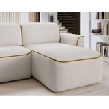 ELTAP Rumena/kremno bela kotna sedežna garnitura iz tkanine bouclé (desni kot/z ležalnikom) Ume – | Shoptok.si