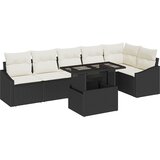  Sjedeća garnitura za vrt 7 kom. Crna i Krema poliratan 55 x 55 x 37 cm | shoptok.hr