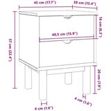  Nočna omarica OTTA Črna 45 x 39 x 57 cm Trdna borovina, (5000233440) | Shoptok.si