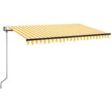 vidaXL Avtomatska tenda LED + senzor 450x350 cm rumeno/bela, (20728887) Cene