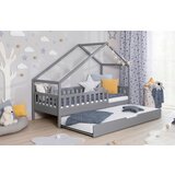 MID.YOU POSTELJA V OBLIKI HIŠE x , les svetlo siva | Shoptok.si