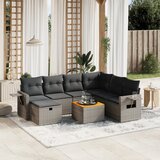  8-dijelni set vrtnih sofa od poliratana s jastucima sivi | shoptok.hr