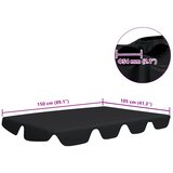 Zamjenski krov za vrtnu ljuljačku crni 150/130 x 105/70 cm | shoptok.hr