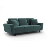 Cosmopolitan Design Modrozelena žametna raztegljiva sedežna garnitura s prostorom za shranjevanje 235 cm Kyoto – | Shoptok.si