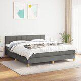 The Living Store Box spring postelja z vzmetnico temno siva 160x200 cm blago - Box Spring Postelja, (21515329) Cene