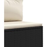  6-dijelna vrtna garnitura od poliratana s jastucima crna - Crna i krem 4x kutna + 2x srednja 1 | shoptok.hr