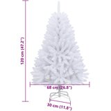  Umjetno božićno drvce sa šarkama i stalkom bijelo 120 cm | shoptok.hr