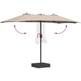 VidaXL Vrtni suncobran Sivo-smeđa 385 x 209 x 244 cm tkanina VidaXL Vrtni suncobran Sivo-smeđa 385 x 209 x 244 cm tkanina Slike