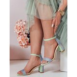 DStreet Sandałki damskie na słupku SOFHEELS niebieskie | Shoptok.si