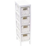 Tendance ormarić s 4 pletene košare, mdf, bijeli | shoptok.hr