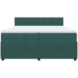 vidaXL Box spring postelja z vzmetnico temno zelena 200x200 cm žamet, (21306575) | Shoptok.si