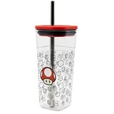 STOR Visok plastični kozarec Super Mario s slamico iz nerjavečega jekla - 540 ml, (20850990) | Shoptok.si