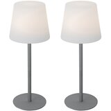 QAZQA Set van 2 tafellampen grijs oplaadbaar 40 cm IP54 - Jude Cene