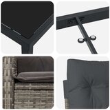 vidaXL 2-delni vrtni jedilni set z blazinami, sivi poli ratan | Shoptok.si