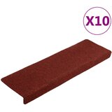  Prostirke za stepenice, samoljepljive, 10 kom, 65x21x4 cm, bordo crvene, pravokutni rub | shoptok.hr