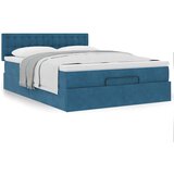 vidaXL Otomanska postelja z vzmetnico temno modra 140x190cm žamet Cene