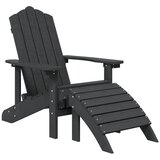  Vrtna stolica Adirondack s osloncem i stolićem HDPE antracit | shoptok.hr