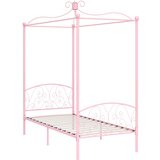Maison Chic Posteljni okvir - Enojna postelja - Postelja za odrasle z ogrodjem za baldahin roza kovinski 90x200 cm, (21697142) | Shoptok.si