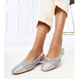 Gemre Silver lace open-heel ballet flats Eve | shoptok.hr