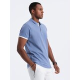 Ombre Men's cotton polo shirt - denim Cijene