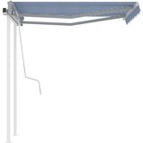 Ročno zložljiva tenda s stebrički 3,5x2,5 m modra in bela, (20728646) | Shoptok.si