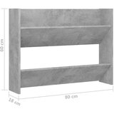 vidaXL Stenska omara za čevlje 2 kosa betonsko siva 80x18x60 cm, (20619686) | Shoptok.si