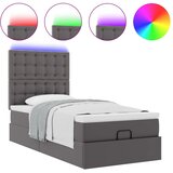  Otomanski okvir kreveta s madracem sivi 90x200cm umjetna koža | shoptok.hr