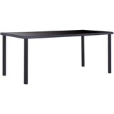  Blagovaonski stol crni 180 x 90 x 75 cm od kaljenog stakla Cijene