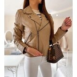 Gemre Beige faux leather biker jacket Tricia | shoptok.hr