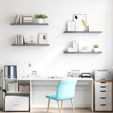  Plutajuće zidne police 4 kom sive 90 x 23,5 x 3,8 cm MDF | shoptok.hr