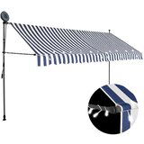 Maison Chic Ročno zložljiva tenda - Senčniki z LED lučkami 400 cm modra in bela, (22039038) | Shoptok.si