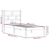  Okvir za krevet od masivnog drva 75 x 190 cm mali | shoptok.hr