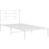  Metalni okvir za krevet s uzglavljem bijeli 90 x 190 cm | shoptok.hr