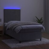  box spring s madracem LED svjetlosivi 90x190 cm baršun | shoptok.hr