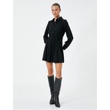 Koton Mini Balloon Sleeve Dress with Flounce, Belted Waist, Buttons | ePonuda.com