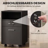  Uredski ormar s kontejnerom na kotačiće 2 ladice jedna ladica se može zaključati 5 kotačića crni 40 x 40 x 65 cm | shoptok.hr