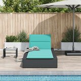 vidaXL Ležalnik s plavajočo blazino Black poli ratan | Shoptok.si