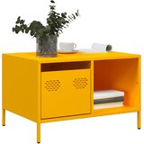 vidaXL Klubska mizica gorčično rumena 68,5x50x43,5 cm valjano jeklo Cene