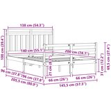  Krevetna konstrukcija s uzglavljem Vosak smeđa 140 x 200 cm | shoptok.hr