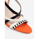 Shelvt Stiletto sandals with white and black straps | shoptok.hr