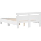  Okvir kreveta s uzglavljem bijeli 135x190 cm konstruirano drvo | shoptok.hr