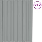 Krovni panel 12 pcs Siva 60 x 45 cm Pocinčani čelik | shoptok.hr