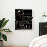  Zidni ormarić za nakit s ogledalom crni 30 x 8 5 x 67 cm | shoptok.hr