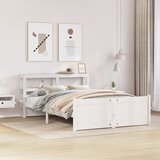 vidaXL Posteljni okvir z vzglavjem brez vzmetnice bel 160x200 cm Cene