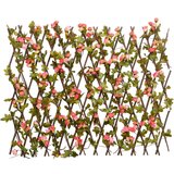 vidaXL Umetni bršljan raztegljiva ograja temno roza 180x60 cm | Shoptok.si
