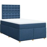 vidaXL Box spring postelja z vzmetnico modra 120x190 cm blago, (21308575) | Shoptok.si